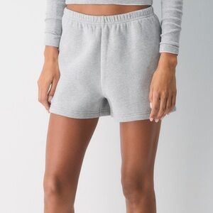 Aritzia Cozy Sweatfleece Perfect Hi-Rise Mini Short grey size small nwt